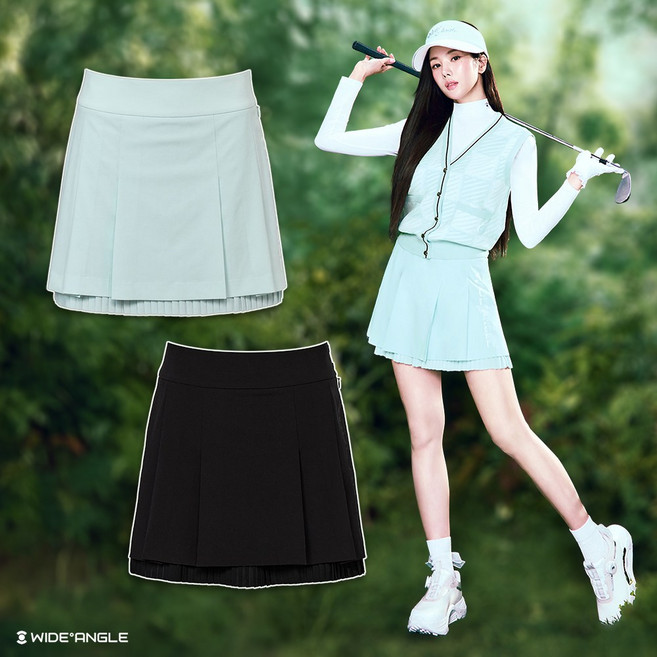 와이드앵글 여성 골프웨어 여자 골프 스커트 주름 치마 와이드 플리츠 큐롯 WWP26Q32