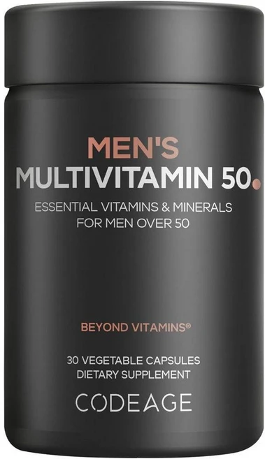 코드에이지 멀티비타민 맨 남성 50세이상 Mens Multivitamin 캡슐 30정, Codeage 남성용 멀티비타민 50 - 50세 이상, 1개 - 쿠팡