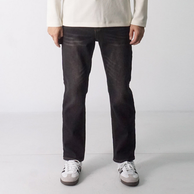 오씨엘 남자 기모 청바지 테이퍼드핏 겨울 스판 본딩