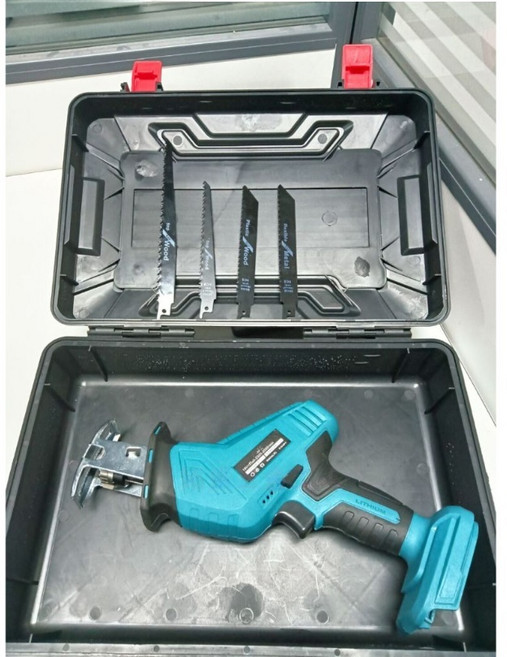 18V 軍刀鋸 (附工具箱、鋸片) 電動往復鋸 無刷馬達, 1個, 軍刀鋸（裸機+工具箱+送鋸片*4）