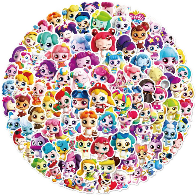 하츄핑 프린세스 빛나핑 스티커 컵 수화물함 노트북 스케이트보드 장식 방수 중복되지 않는 스티커 948979-040987