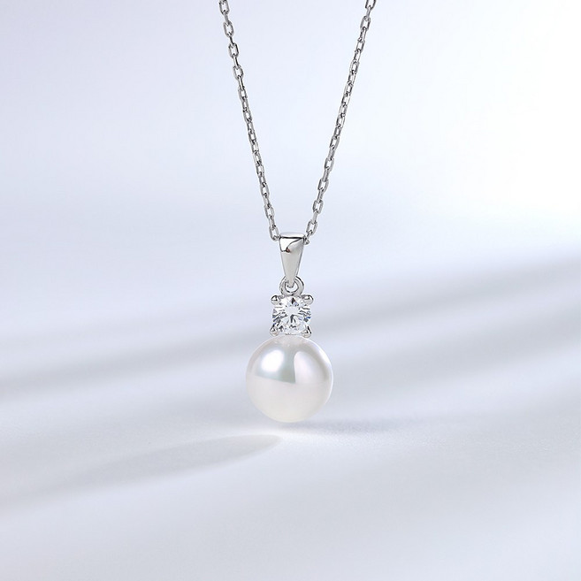 MUFAN 천연 양식 담수 진주 펜던트 목걸이 S925 실버 데일리 착용 명절 기념일 선물 고급 기프트 세트