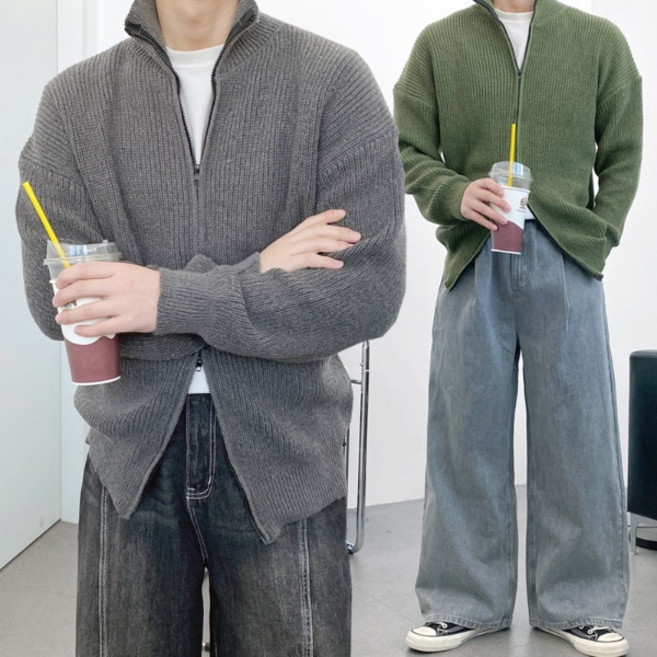 남녀공용 퀄리티 오버핏 남친핏 가일 하찌 투웨이 니트 집업 자켓