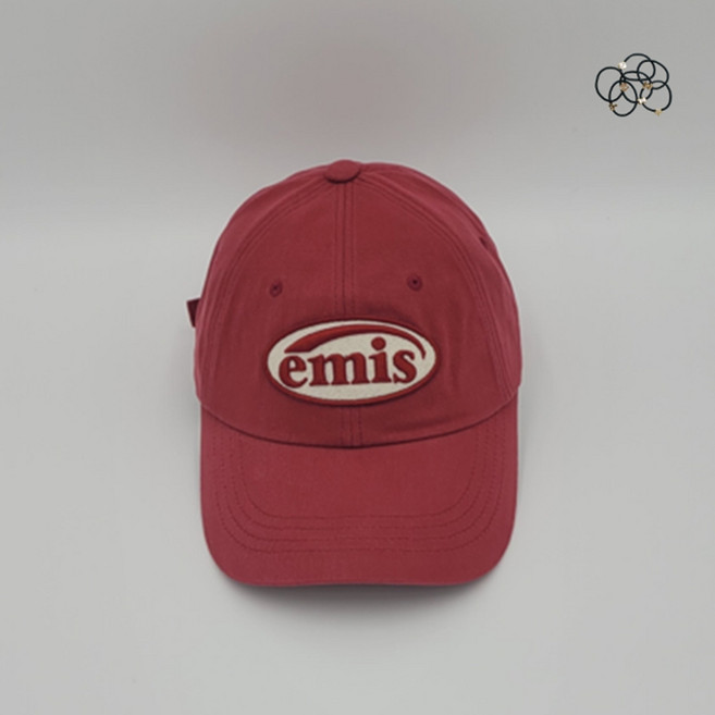[국내매장판] EMIS 이미스 모자 톤 온 톤 와펜 볼 캡 레드 + 머리끈