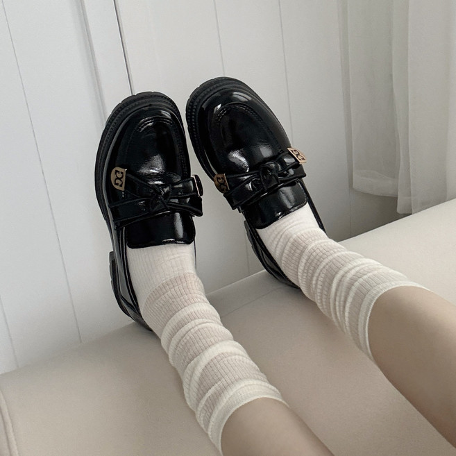 러블리디 셀리나 리본 키높이 6cm 로퍼