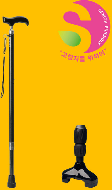 노인지팡이 S마크 의료용 어르신 카본 가벼운 초경량 할머니 할아버지 선물 스틱 지제이메디칼, 1세트, 본품+3발 고무팁