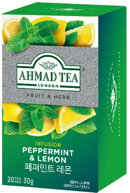 아마드 페퍼민트 앤 레몬 허브차 티백, 1.5g, 20개입, 7개