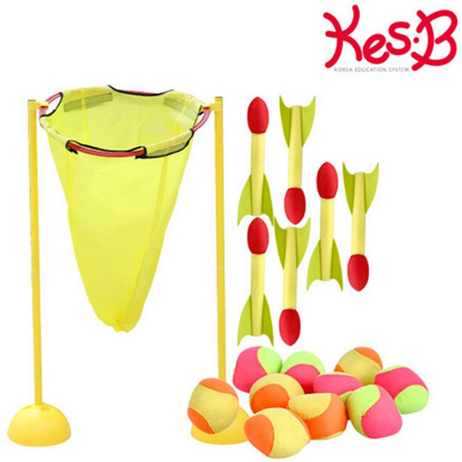 로켓 던지기 놀이x1개 소프트로켓6개+스폰지공10개