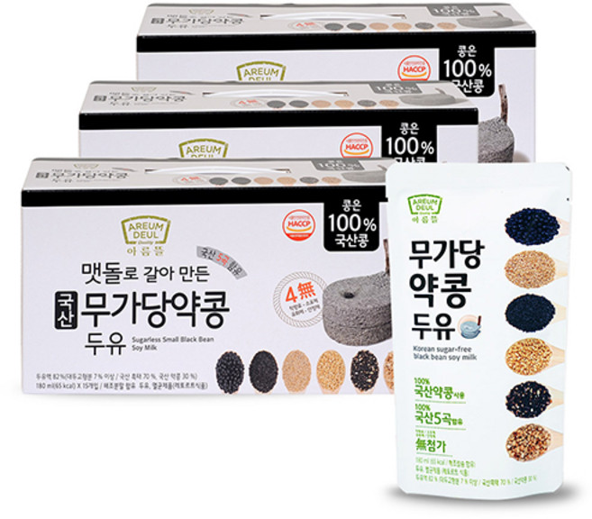 아름뜰 무가당 약콩 두유, 180ml, 45개