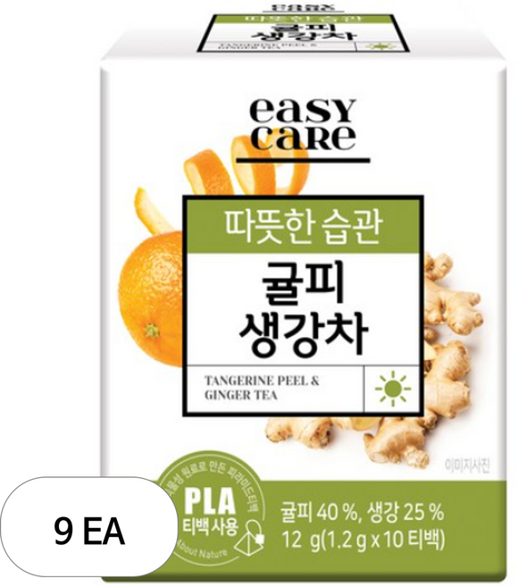 녹차원 이지케어 귤피생강차, 1.2g, 10개입, 9개