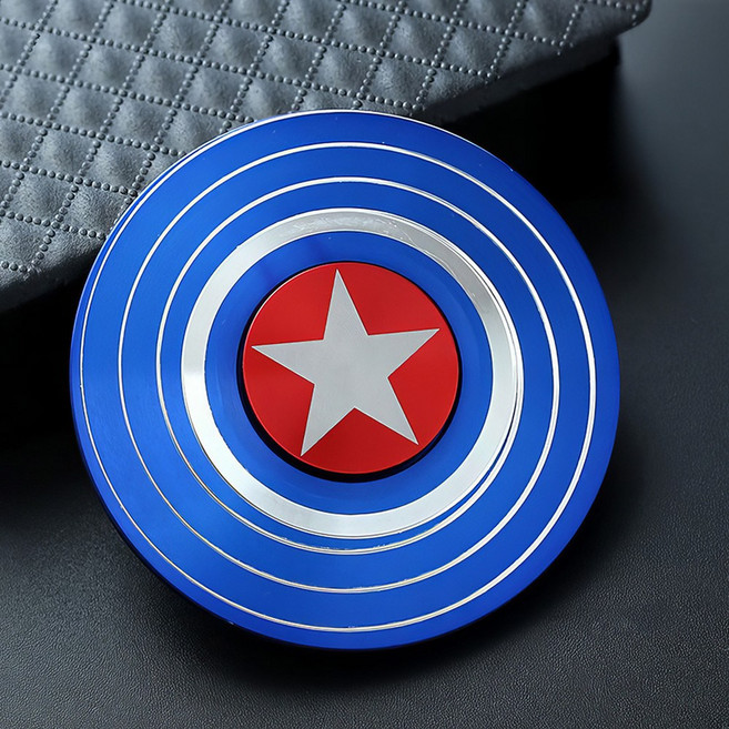 피젯 스피너 방패 캡틴 메탈 손장남감 블루 B1222, 1개, 단품
