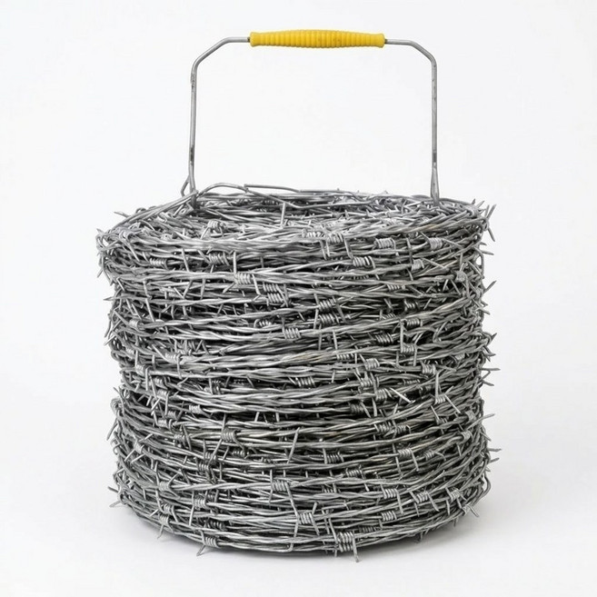 철조망 가시철조망 원형 울타리 담장 멧돼지 퇴치 고라니 철망 안전망 경계 펜스, 실버, 1개