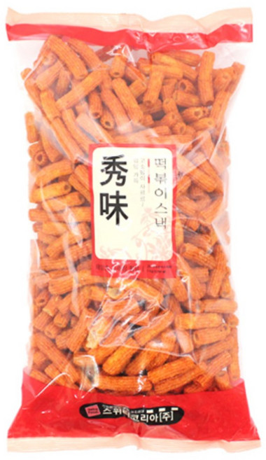 [wm] 스위티코리아 매콤 떡볶이 스낵 1kgx4개 1박스 대용량 단체 전통 과자 어린이 간식 안주, 4kg