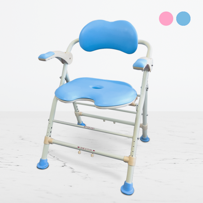 장기요양기관 지정 허준의료기 복지용구 장기요양인정서 구입 최소 85% 지원 접이식 목욕보조 의자 미끄럼방지 의자 BOFEEL11, 파스텔 블루, 기초수급자 (전화주세요)