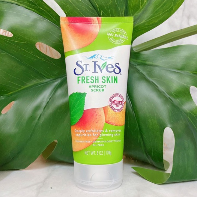 St. Ives 聖艾芙 黑頭粉刺調理綠茶&竹子去角質磨砂膏, 1個, 綠杏桃磨砂霜-2028/02