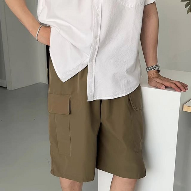 치트키 스토프 카고 와이드 버뮤다 숏팬츠