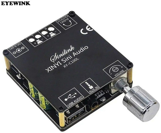 XY-C100L Sini 오디오 스테레오 블루투스 디지털 파워 앰프 보드 채널 360도 무단 튜닝 100W