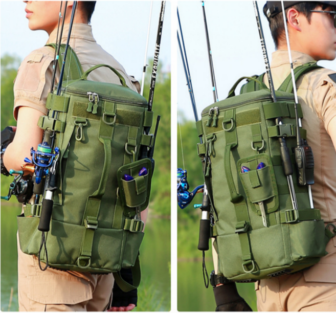 하마피싱 대용량 루어가방 백팩 방수 낚시가방, 그린