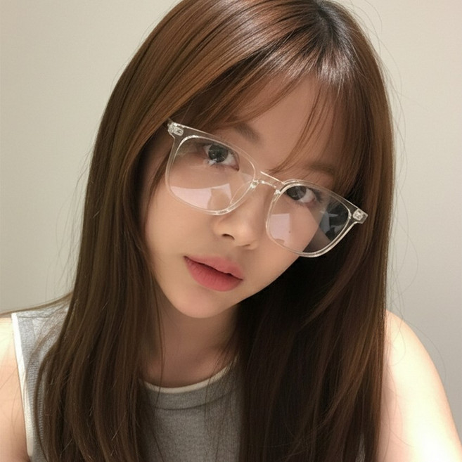블링살롱 남녀공용 클린 클리어 슬림 스퀘어 빅사이즈 뿔테 안경