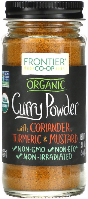 Frontier Co-Op 유기농 카레 분말 고수 강황 및 머스타드 함유 54g(1.90oz) 3팩, 54g, 1개