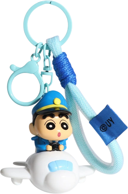 짱구는 못말려 정품 신차원 키링 열쇠고리, 비행기짱구