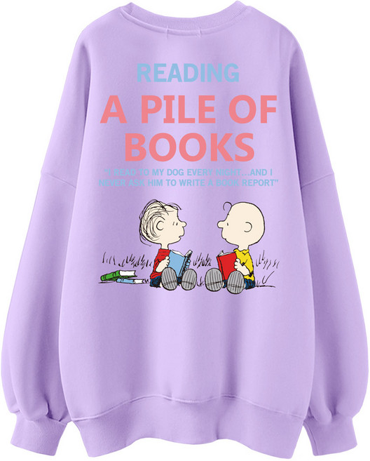 피너츠 독서찰리 특양맨투맨