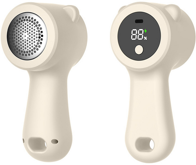 니치유 휴대용 6중날 USB 충전식 옷 보풀제거기 1위 세탁소용 가정용, 베이지