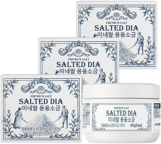 솔티드다이아 용융 소금, 300g, 3개