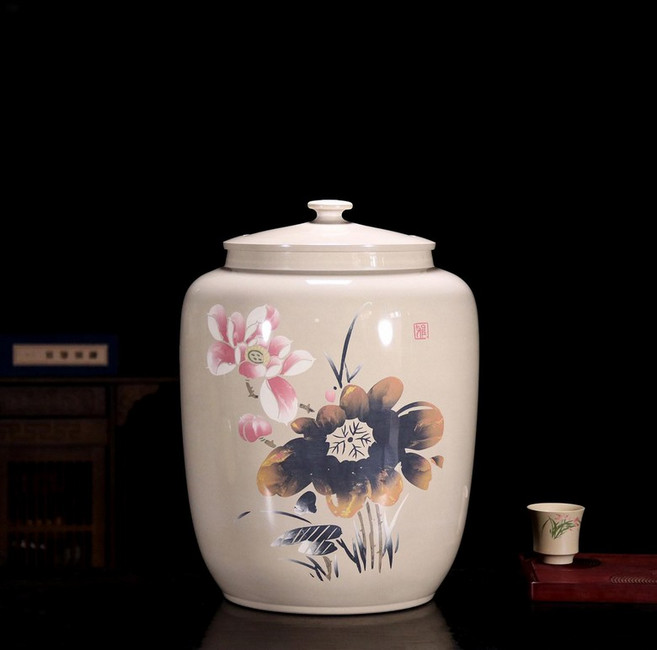 하우즐 오동나무숯항아리 통 오동나무항아리 잡곡통, 화이트 클레이 HC80 (20-25l), 1개, 1L