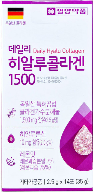 일양약품 데일리 히알루콜라겐 1500, 14회분, 6개