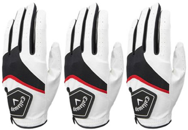 캘러웨이 2023 퓨전 합피 골프장갑 3장 세트, 화이트