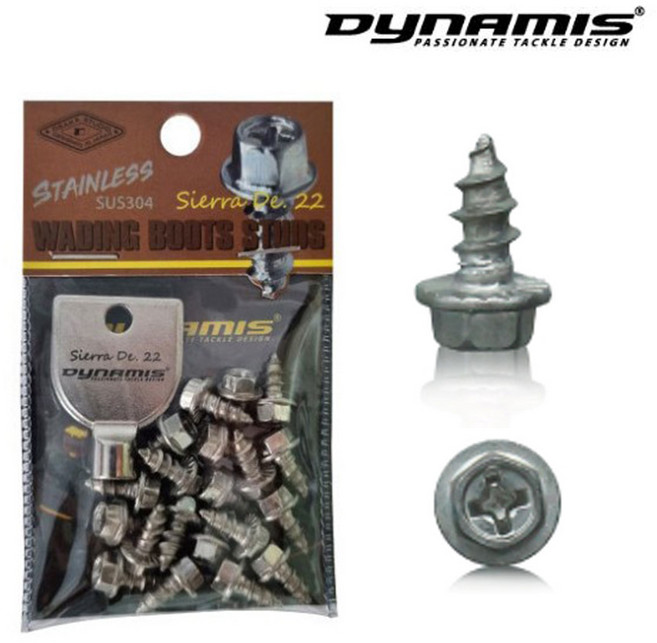 다이나미스 시에라 디.22 웨이딩 부츠 무릎장화 스터드 (툴포함) 아이젠 계류화 나사 낚시 신발