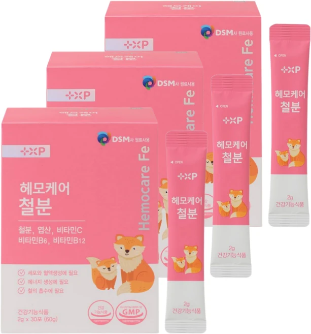 헤모케어 철분 보충 여성 어린이 레모나맛 녹여먹는 식약청 인증 제품, 6세트, 15회분 - 쿠팡