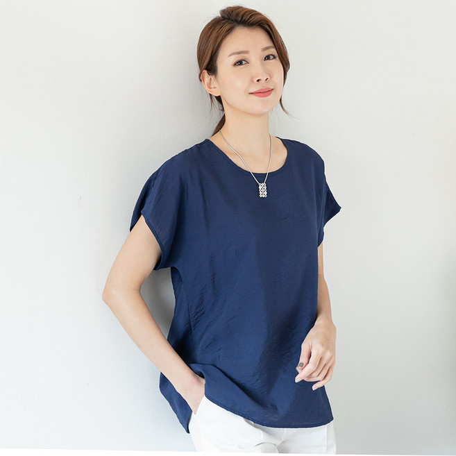 무브너 여성 여름 인견 반팔 단색 무지 블라우스 엄마옷 빅사이즈 포함