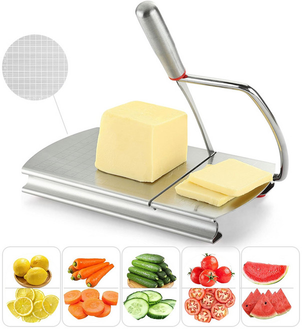 프리라이프 버터 커팅기 스테인레스 스팸 햄 슬라이서 가정용 빵 치즈 커터기, 은색, 1개