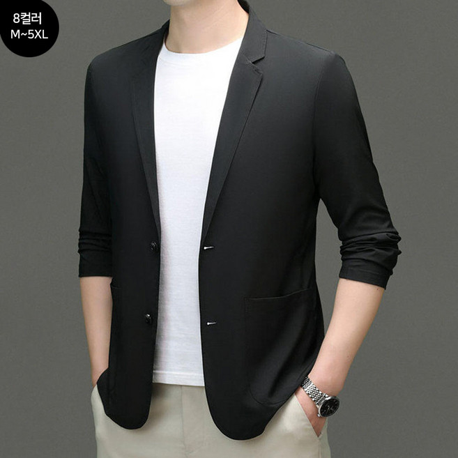 FANSYLI 남자 정장자켓 남성용 비즈니스 정장 자켓 블레이저 자외선차단 코 트 가디건 직장인 면접복장 하객룩 오피스룩 봄자켓 간절기 2603JLL6150