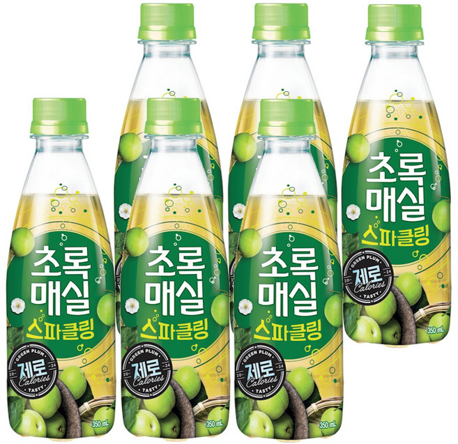 웅진 초록매실 스파클링 제로, 350ml, 6개