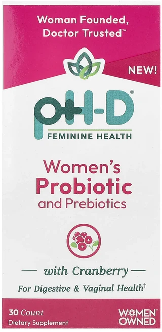 단백질 비타민 철분 마그내슘 칼슘 pH-D Feminine Health 크랜베리 함유 여성용 프로바이오틱 및 프리바이오틱 캡슐 30정 고루고루섭취해주세요, pHDFeminineHealth크랜베리함유여성용프로바이, 1개 - 쿠팡