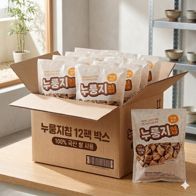 싱싱푸드 누룽지칩 대용량 지퍼백, 12개, 150g