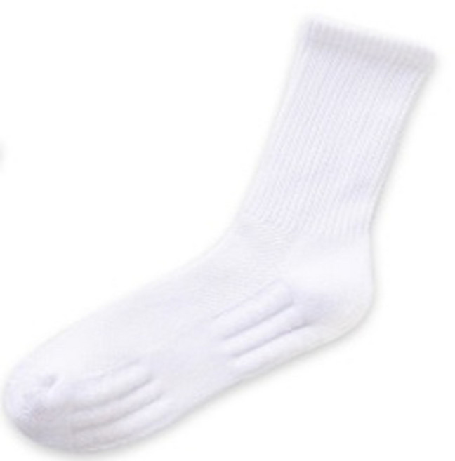 W.fox 남성 스포츠 쿠션 양발, 3개, 화이트