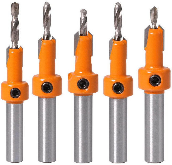 아띠꼴로 목공 드릴 비트 접시 나무 이중 기리 5종1세트, 1개