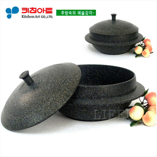 키친아트 아르테(양면마블코팅)옛날가마솥22CM, 1개, 마블, 22cm