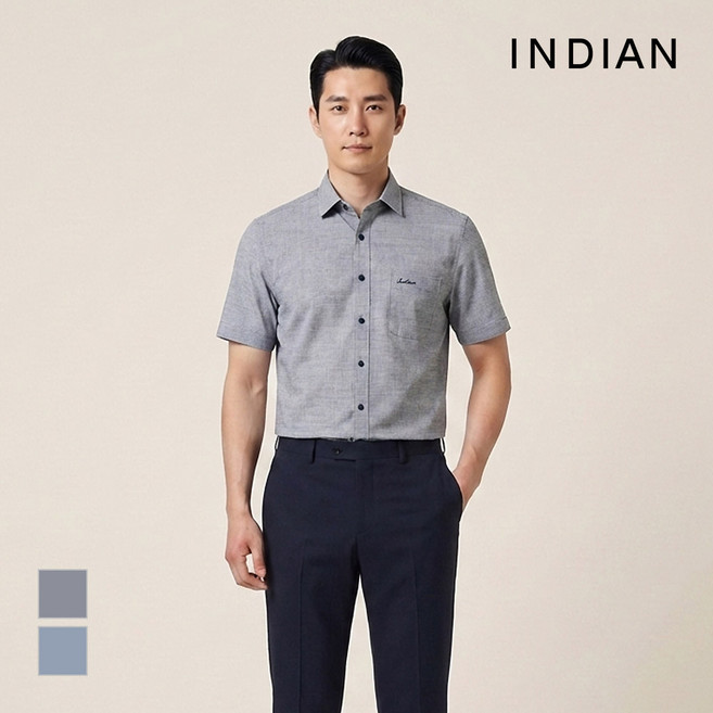 인디안 INDIAN 솔리드라이크 프린트 셔츠-MITNS3M3111