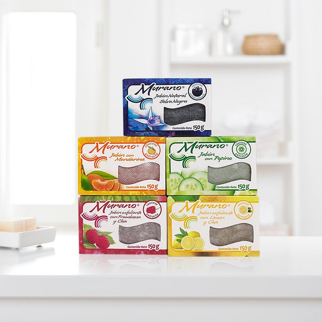 멕시코 무라노 세안비누 150g 향기좋은 미용비누 세안 클렌징 목욕 각질제거, 1개