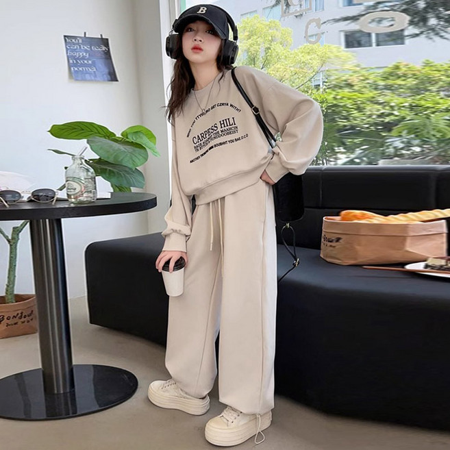 주니어용 아동 봄가을 카프 와이드상하세트