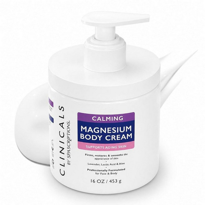 SpaScriptions Magnesium Body Cream Calming Face & Lotion with Lavender Lactic Acid Aloe Helps Mois, Magnesium Cream