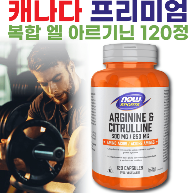 캐나다 나우 복합 엘아르기닌 120캡슐, 1개, 120정