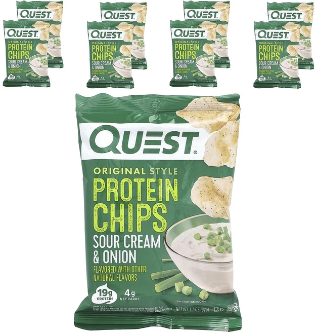 지금 곧 품절됩니다 Quest Nutrition 오리지널 스타일 단백질 칩 사워크림 & 양파 8봉 각 32g(1.1oz) 서둘러주시면 감사하겠습니다, QuestNutrition오리지널스타일단백질칩사워크림양, 32g - 쿠팡