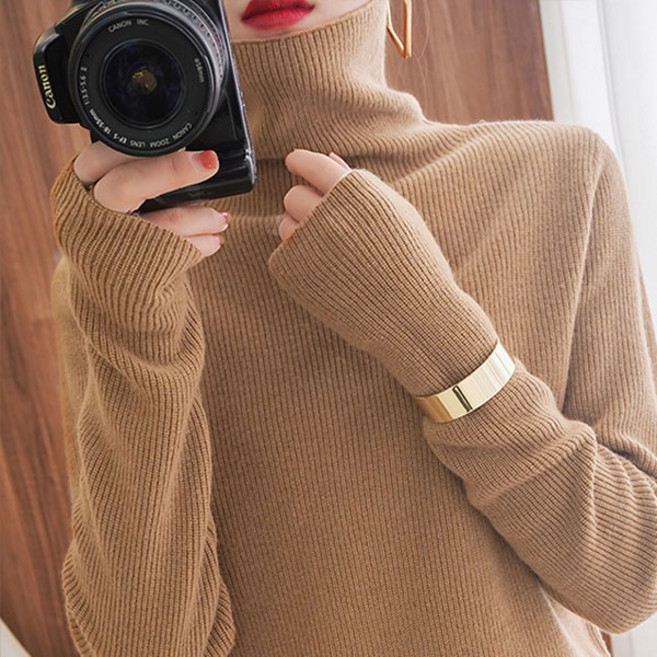 에리페 여성용 슬림핏 풀오버 마일 베이직니트