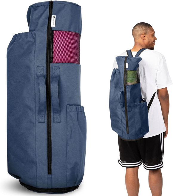 마그닐레이 요가 32L 매트 남성용 및 여성용 장착 - 액세서리 가방 운동용 캐리어 블록, Blue